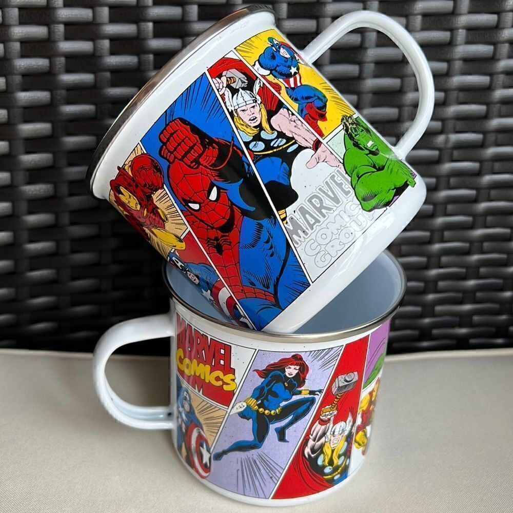Marvel Retro Vintage Panel Comic Avengers Camper Coffee Mug Set